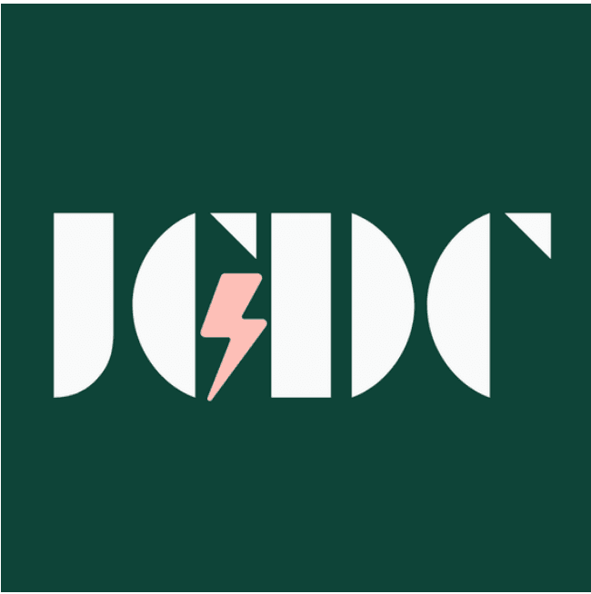 déclinaison du logo IC/DC sur fond vert